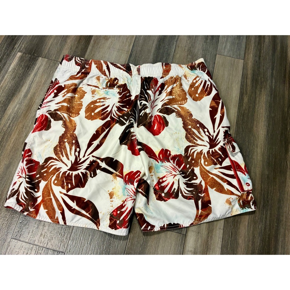 Breakwater Y2K Hawaiian Floral Swim Trunks Board Shorts Tropical Surf XL - Picture 8 of 8